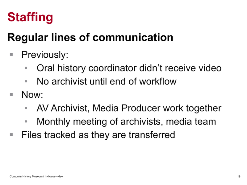 Slide 18: Staffing: regular lines of communication