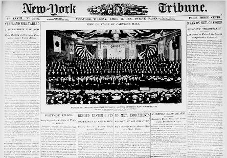 Thumbnail of front page of the New-York Tribune April 21st, 1908