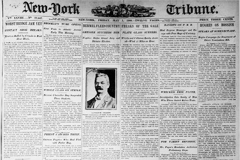 Thumbnail of front page of the New-York Tribune May 1, 1908