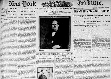 Thumbnail of front page of the New-York Tribune July 10, 1908