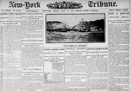 Thumbnail of front page of the New-York Tribune July 17, 1908