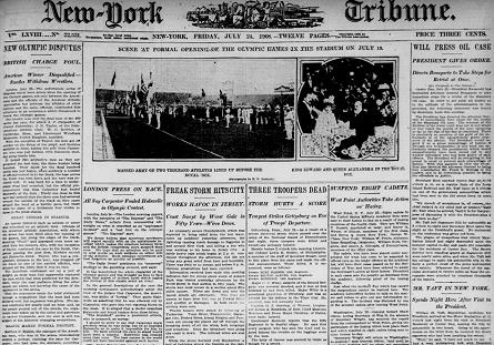 Thumbnail of front page of the New-York Tribune July 24, 1908