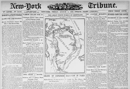 Thumbnail of front page of the New-York Tribune August 7, 1908