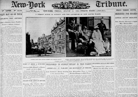 Thumbnail of front page of the New-York Tribune August 21, 1908