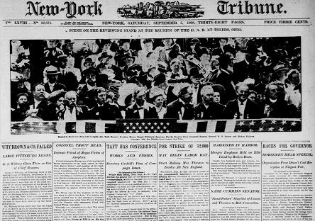 Thumbnail of front page of the New-York Tribune September 5, 1908